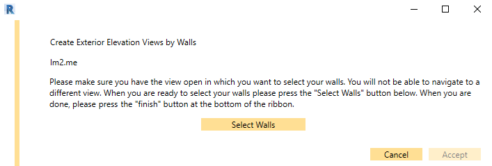 WPF form with instructions for exterior elevations